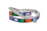 Prism Baguette Crossover Ring