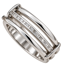 Baguette Triple Band Link Ring